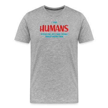 Humans - Men's Premium Organic T-Shirt - heather grey - Front - Damien (186cm)