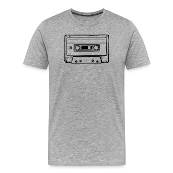 Mixtape Old School - T-shirt bio Premium Homme - gris chiné - Devant - Damien (186cm)