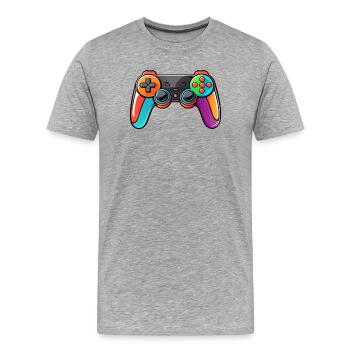Gamepad Controller Colors Colorful - Men's Premium Organic T-Shirt - heather grey - Front - Damien (186cm)