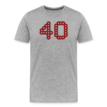 ANNIVERSARY. HAPPY BIRTHDAY. HAPPY BIRTHDAY. - Men's Premium Organic T-Shirt - heather grey - Front - Damien (186cm)