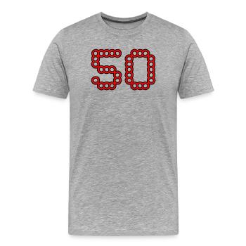 50. 50 ANS. 50e ANNIVERSAIRE. ANNIVERSAIRE 50 ANS. - T-shirt bio Premium Homme - gris chiné - Devant - Damien (186cm)