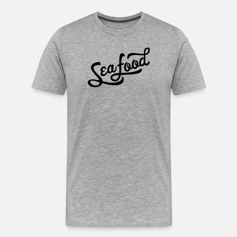 Seafood - Männer Premium Bio T-Shirt - Grau meliert