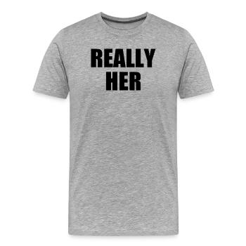 really her - T-shirt bio Premium Homme - gris chiné - Devant - Damien (186cm)