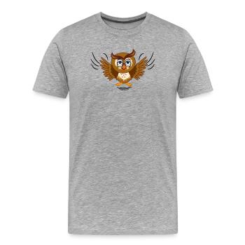 Slim Uiltje s’envole - T-shirt bio Premium Homme - gris chiné - Devant - Damien (186cm)