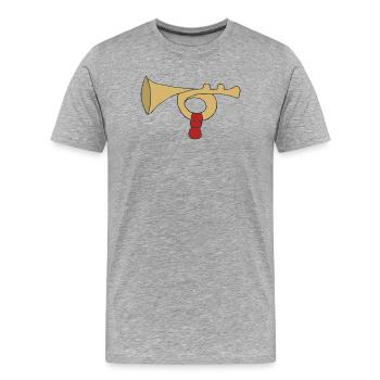 Vintage posaune mit rotem Griff - Männer Premium Bio T-Shirt - Grau meliert - Vorne - Damien (186cm)