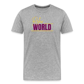 Relax world - Men's Premium Organic T-Shirt - heather grey - Front - Damien (186cm)