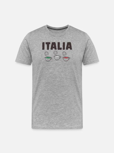 Drapeau italien drôle - T-shirt bio Premium Homme - gris chiné