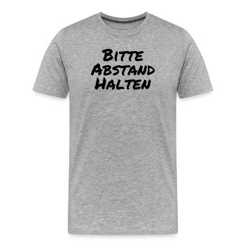 Please keep your distance - Men's Premium Organic T-Shirt - heather grey - Front - Damien (186cm)