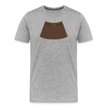 Jupe plissée vintage - T-shirt bio Premium Homme - gris chiné - Devant - Damien (186cm)