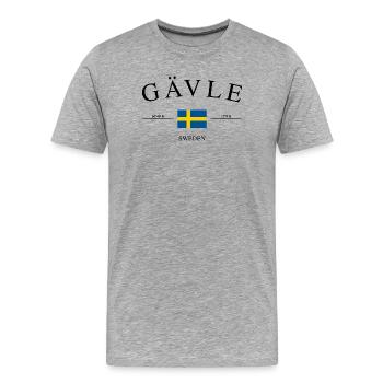 Gävle, Suède – Souvenir et cadeau des Fêtes - T-shirt bio Premium Homme - gris chiné - Devant - Damien (186cm)