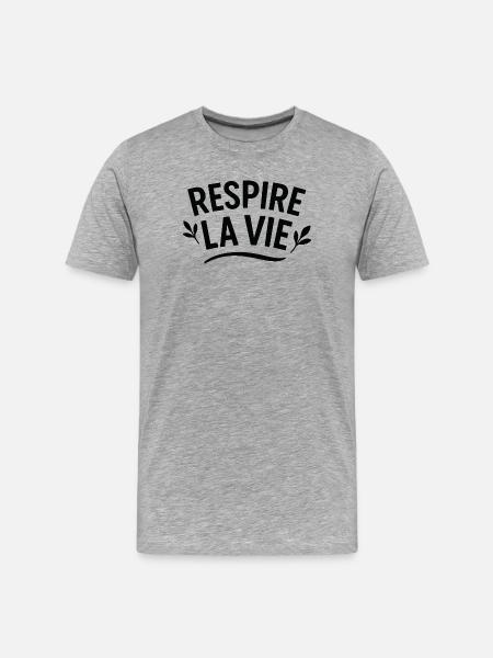 Atmen Sie botanisches Leben - Männer Premium Bio T-Shirt - Grau meliert