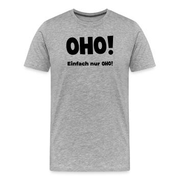 Powerful - Men's Premium Organic T-Shirt - heather grey - Front - Damien (186cm)