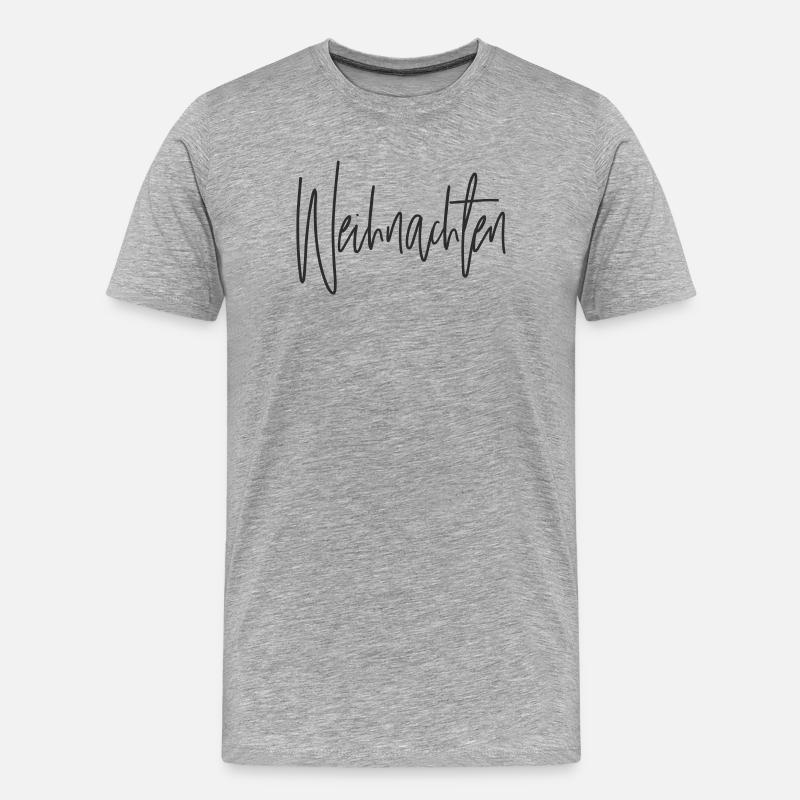 Weihnachten Script Handlettering - Männer Premium Bio T-Shirt - Grau meliert