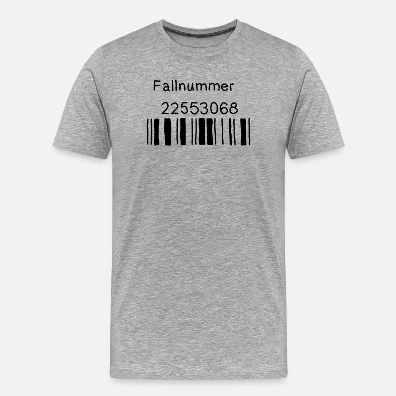 Fallnummer - Männer Premium Bio T-Shirt - Grau meliert
