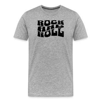 Rock'n'Roll-Logo-Design - Männer Premium Bio T-Shirt - Grau meliert - Vorne - Damien (186cm)