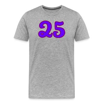 25. 25 ANS. 25e ANNIVERSAIRE. ANNIVERSAIRE 25 ANS. - T-shirt bio Premium Homme - gris chiné - Devant - Damien (186cm)