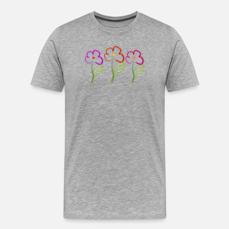 Blumen - Männer Premium Bio T-Shirt - Grau meliert