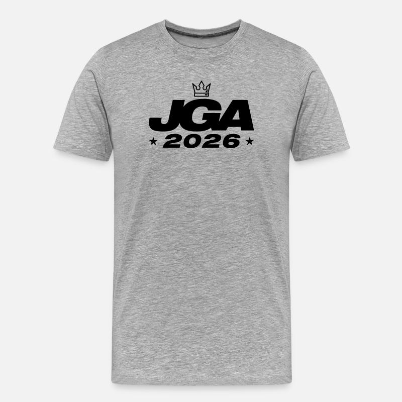 Jga 2026 Junggesellenabschied - Männer Premium Bio T-Shirt - Grau meliert