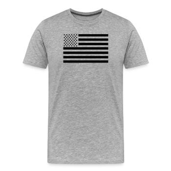 Flagge der Vereinigten Staaten - Männer Premium Bio T-Shirt - Grau meliert - Vorne - Damien (186cm)