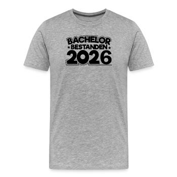 Bachelor 2026 Abschluss Promotion Sponsion - Männer Premium Bio T-Shirt - Grau meliert - Vorne - Damien (186cm)
