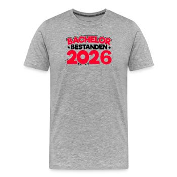 Bachelor 2026 Abschluss Promotion Sponsion - Männer Premium Bio T-Shirt - Grau meliert - Vorne - Damien (186cm)