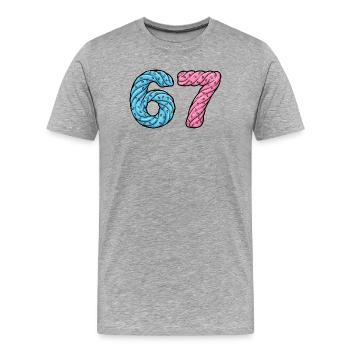 67 Twist Zuckerkunst - Männer Premium Bio T-Shirt - Grau meliert - Vorne - Damien (186cm)