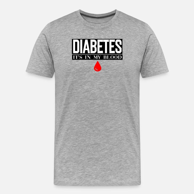 Le diabète, c’est dans mon sang - T-shirt bio Premium Homme - gris chiné