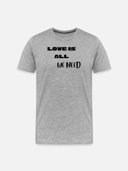 Lustiges Valentins-Liebeshemd - Männer Premium Bio T-Shirt - Grau meliert