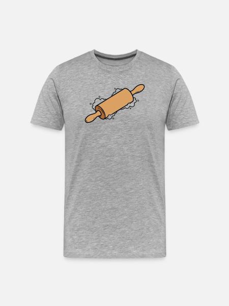 Rolling Pin Rolling Dough Roll Baking - Men's Premium Organic T-Shirt - heather grey