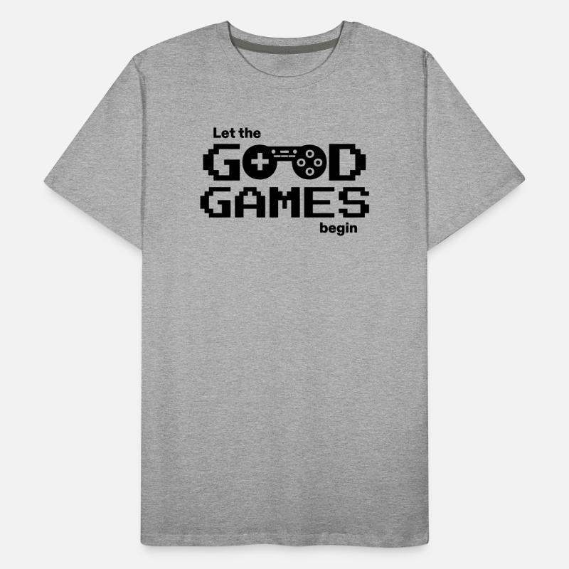 Let the good games begin – Pixel-Controller Männer Premium Bio T-Shirt