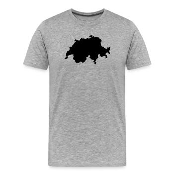 Carte suisse - T-shirt bio Premium Homme - gris chiné - Devant - Damien (186cm)