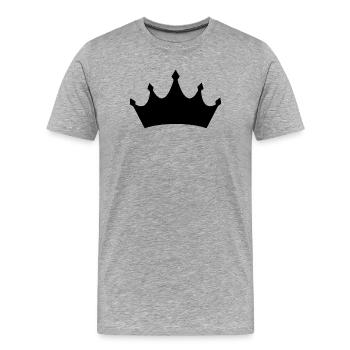 Krone - Männer Premium Bio T-Shirt - Grau meliert - Vorne - Damien (186cm)