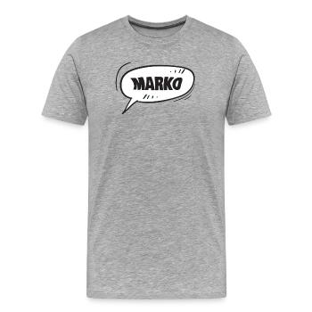 Prénom Marko - T-shirt bio Premium Homme - gris chiné - Devant - Damien (186cm)