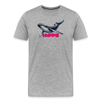 Whales of Hope - Hope - Men's Premium Organic T-Shirt - heather grey - Front - Damien (186cm)
