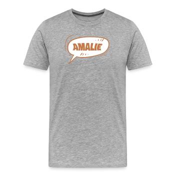 Prénom Amalie - T-shirt bio Premium Homme - gris chiné - Devant - Damien (186cm)
