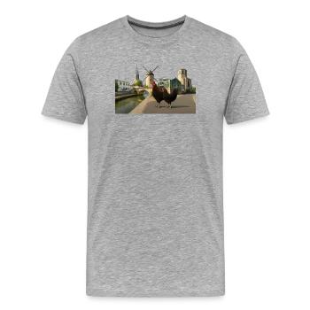 Marans, Stadthähne an der Mühle - Männer Premium Bio T-Shirt - Grau meliert - Vorne - Damien (186cm)