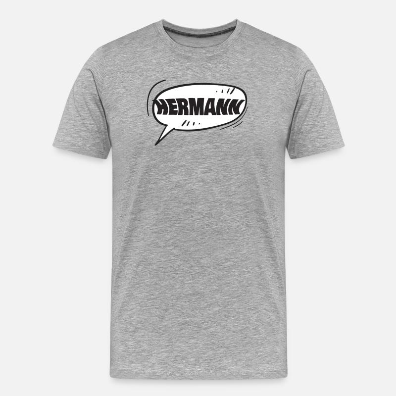 Vorname Hermann - Männer Premium Bio T-Shirt - Grau meliert