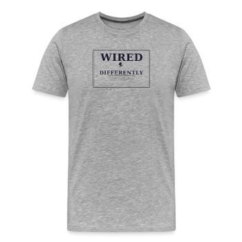 Câblé différemment - T-shirt bio Premium Homme - gris chiné - Devant - Damien (186cm)