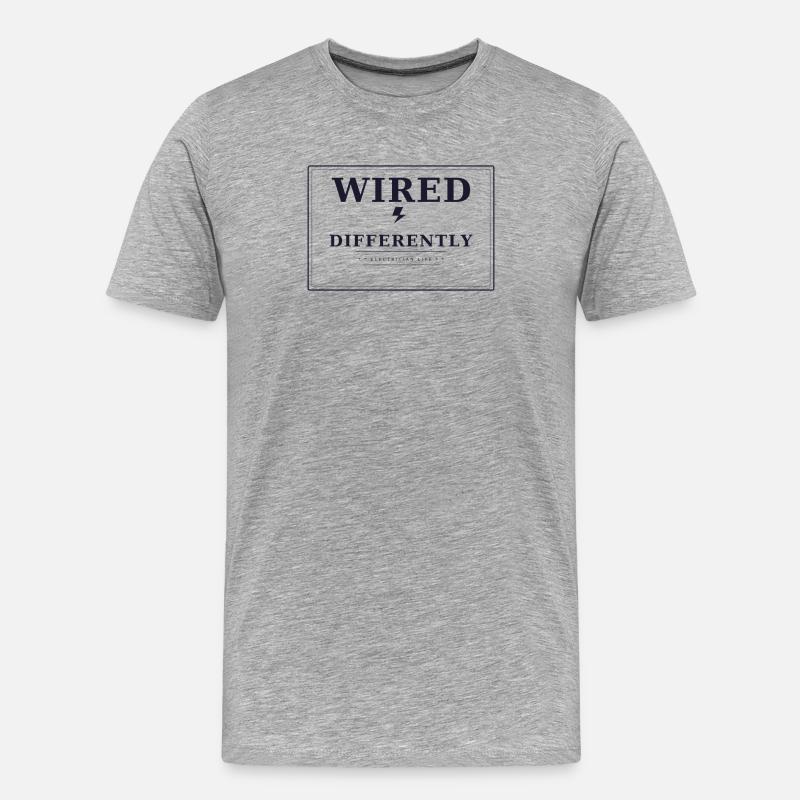 Wired differently - Männer Premium Bio T-Shirt - Grau meliert