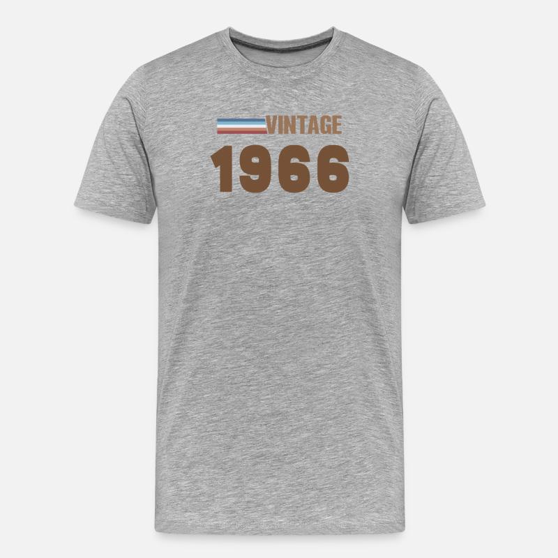 T-Shirt 60 Ans 1966 Script Manuscrit - T-shirt bio Premium Homme - gris chiné