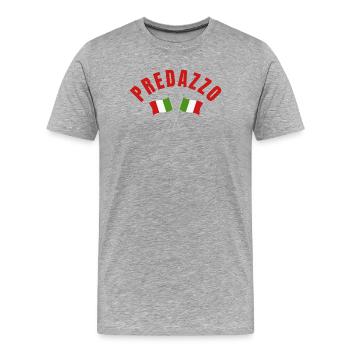 Predazzo Italian Flags  - Men's Premium Organic T-Shirt - heather grey - Front - Damien (186cm)