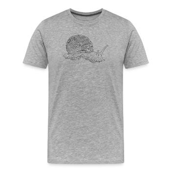 Vineyard snail, animal motif hand-drawn - Men's Premium Organic T-Shirt - heather grey - Front - Damien (186cm)