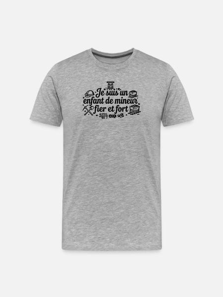 Enfant de mineur  - T-shirt bio Premium Homme - gris chiné