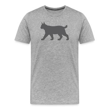 Silhouette de lynx au clair de lune - T-shirt bio Premium Homme - gris chiné - Devant - Damien (186cm)