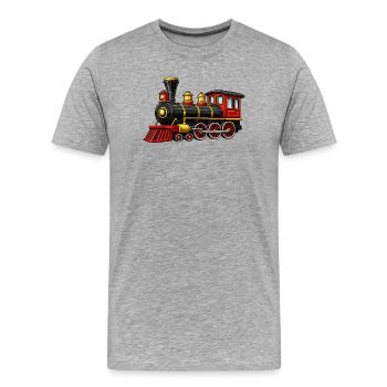 Locomotive - T-shirt bio Premium Homme - gris chiné - Devant - Damien (186cm)
