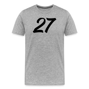 27 - T-shirt bio Premium Homme - gris chiné - Devant - Damien (186cm)