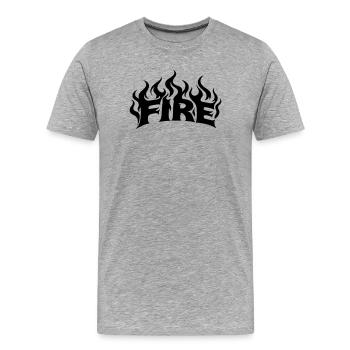 Flammes de feu - couleurs librement sélectionnables - T-shirt bio Premium Homme - gris chiné - Devant - Damien (186cm)
