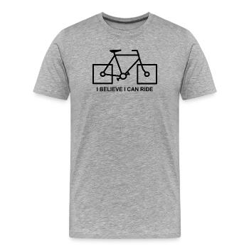 Fahrrad Humor i Believe i can ride - Men's Premium Organic T-Shirt - heather grey - Front - Damien (186cm)