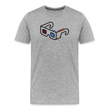 Vision Différente Abstract Logo Lunette 3D - T-shirt bio Premium Homme - gris chiné - Devant - Damien (186cm)