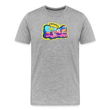 LINA GRAFFITI-NAME FÜR KIND - Männer Premium Bio T-Shirt - Grau meliert - Vorne - Damien (186cm)